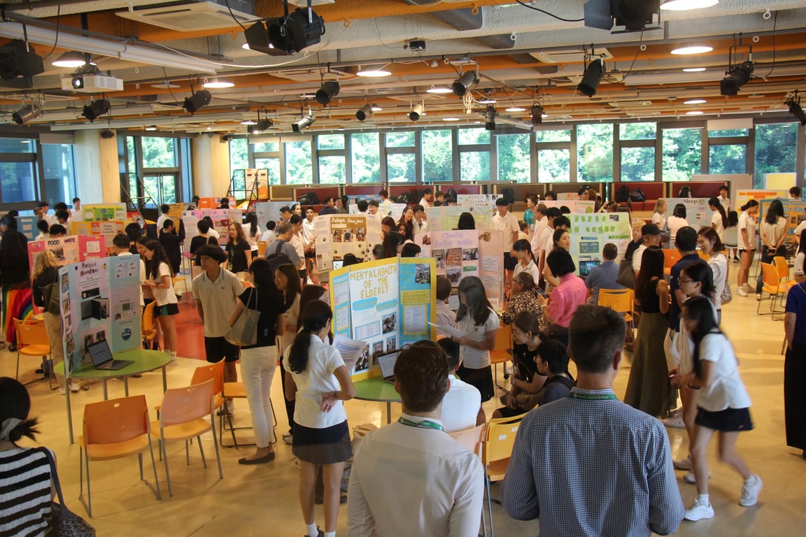 The SIS community attending an art exhibition event.