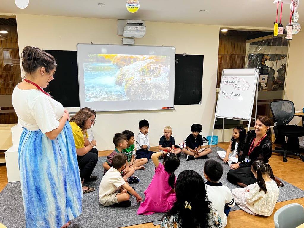 Parents join their children in the classroom as part of Orientation day, helping students to feel at home and transition smoothly into school life.