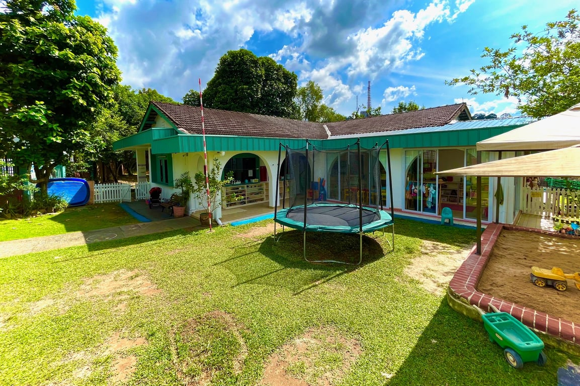 The outdoor recreational area of the Bukit Timah campus.