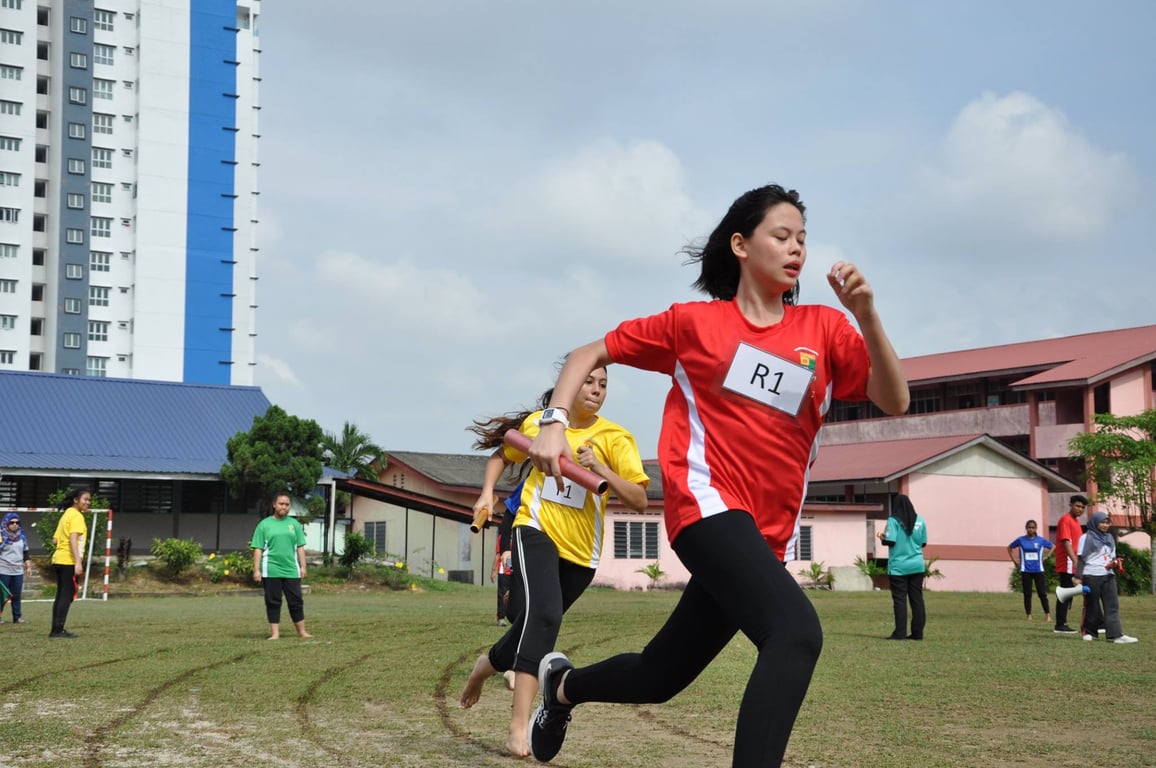 Students participating in annual sports day.