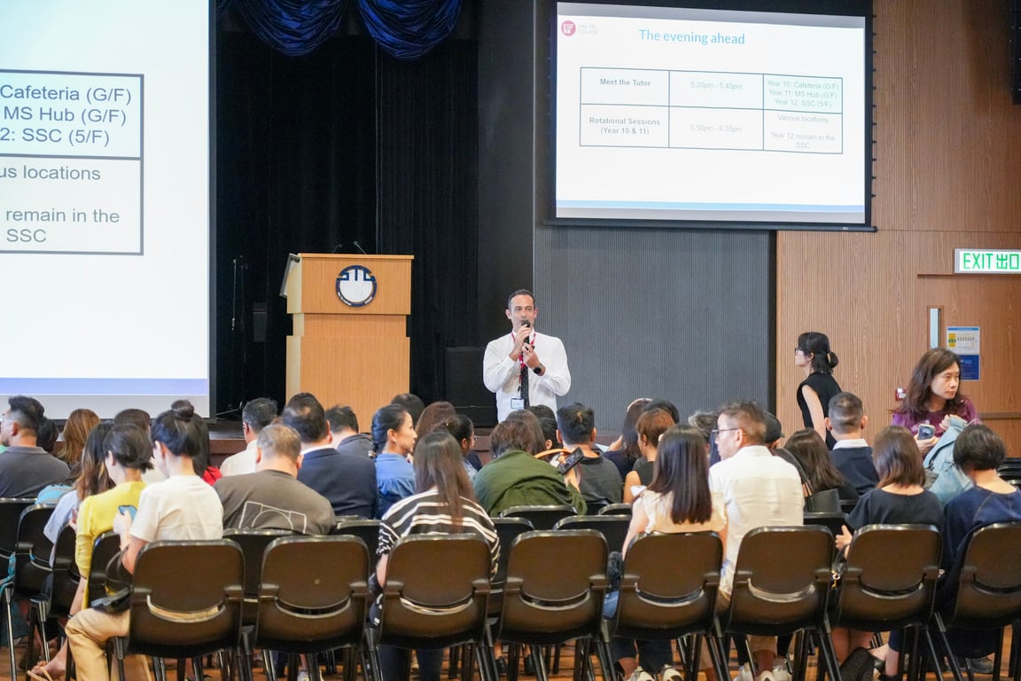 Parents attending an event at Sha Tin college.