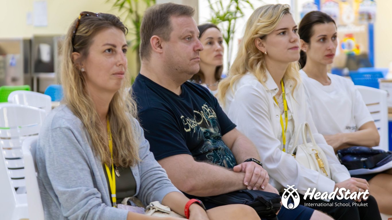 Russian-speaking HeadStart parents attending cultural community event at Cherngtalay Campus.