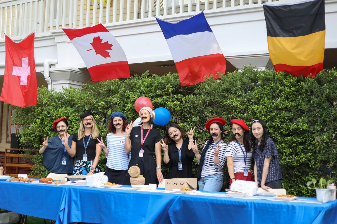 Staff celebrating French Day.