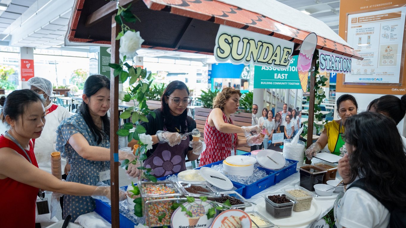 The PA treated the High School students to Ice-cream sundaes as an end of term treat.