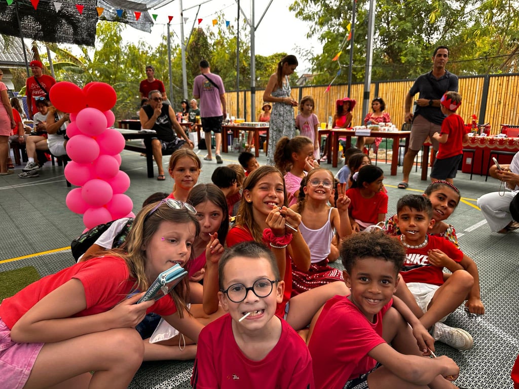 Group photo during a festive Valentine’s event.