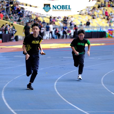 Students competing during the Sports Day event.