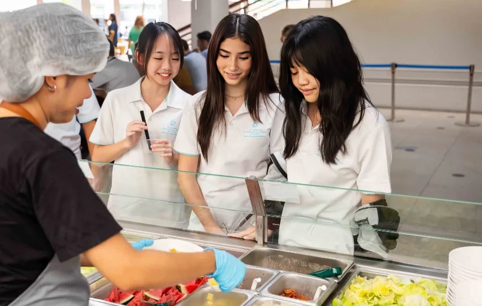 Lunch service at the school cafeteria.