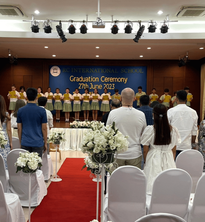 Families at the graduation ceremony.
