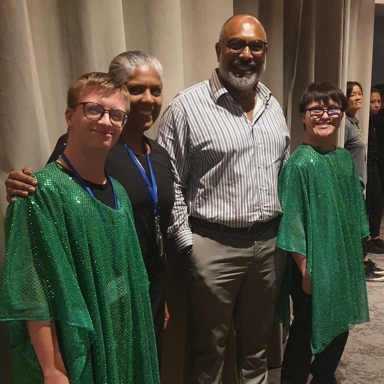 Students backstage after a drama production at the Extra Ordinary Celebration, an event co-hosted with sister school Melbourne International School