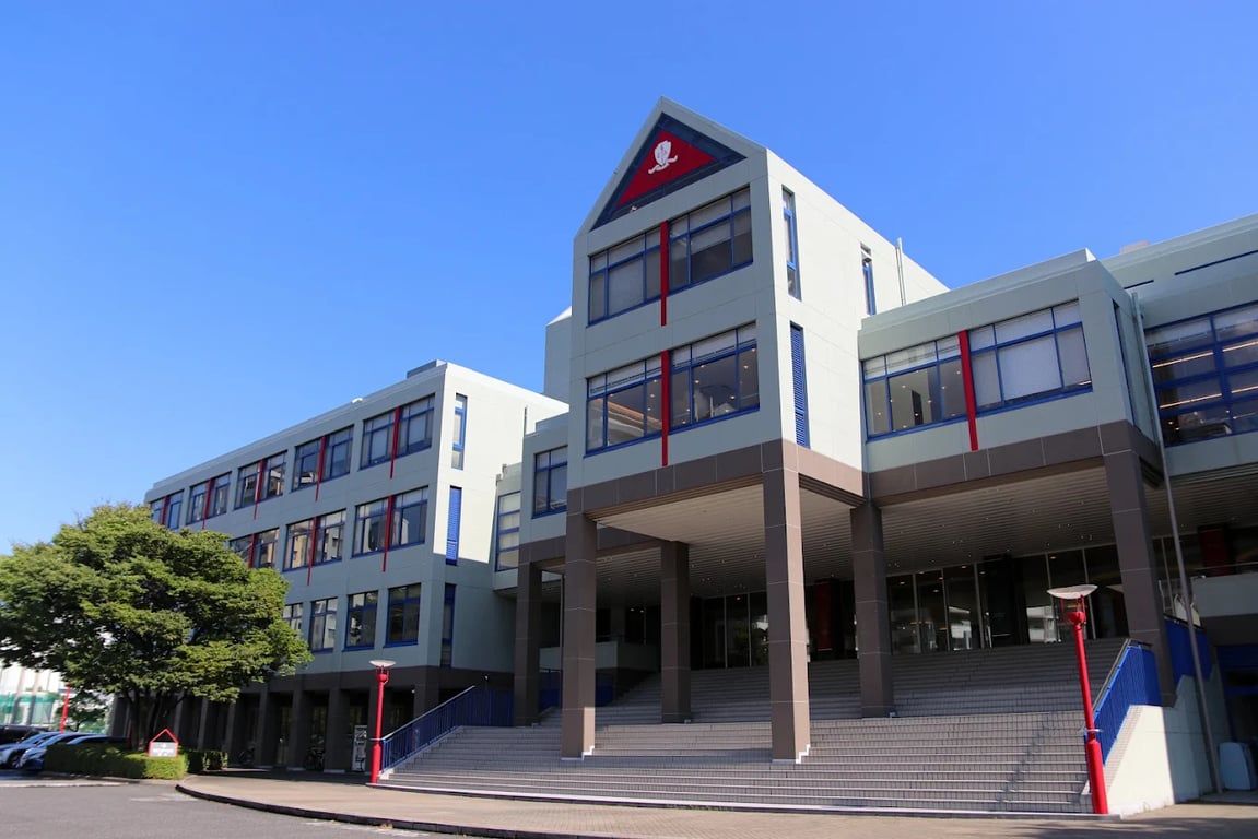The main campus entrance of Canadian Academy located in Kobe, Japan.