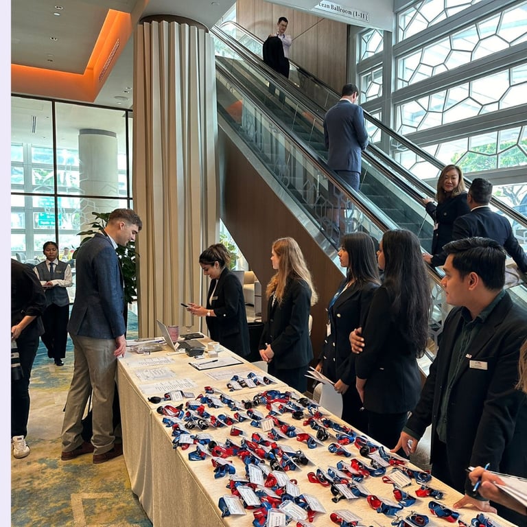 A group of Westbourne's IB Diploma Programme students assisting at the  inaugural Sustainability Dialogue event held in Singapore