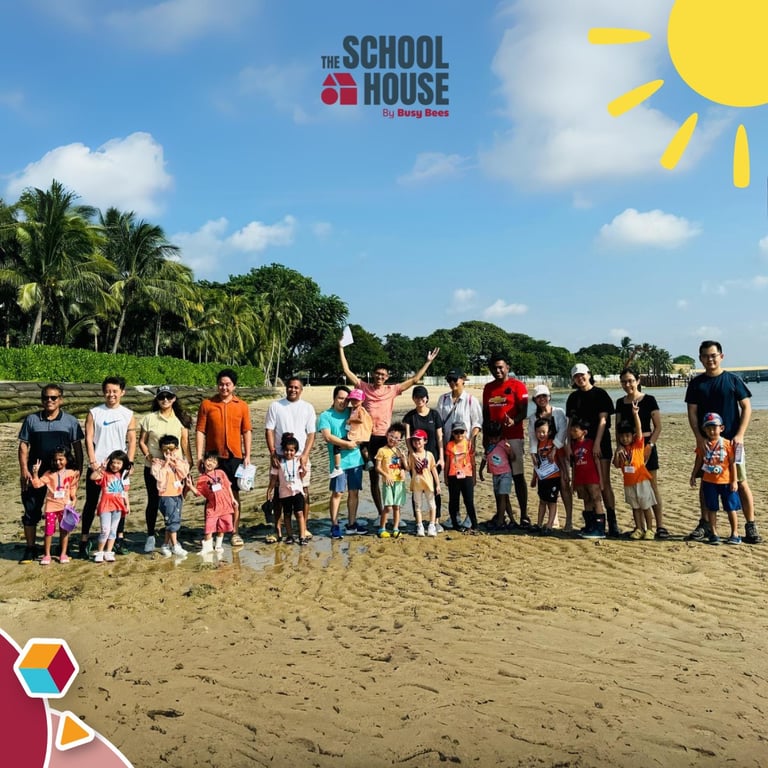 Student, Parents, and Teachers all learn about biodiversity during the field trip to Changi Beach