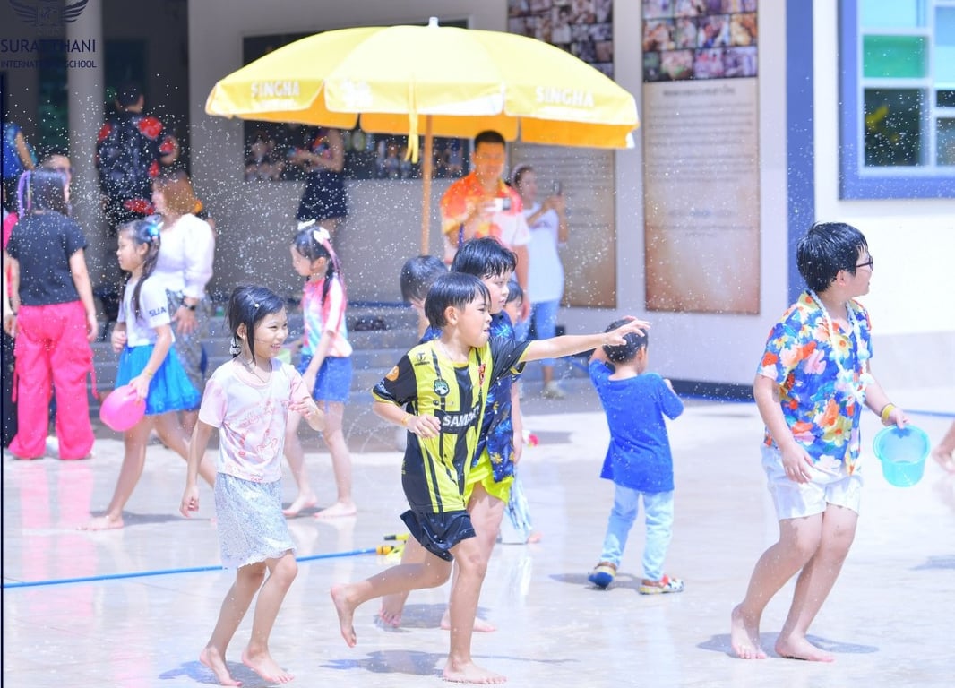 Songkran celebrations filled with water games.