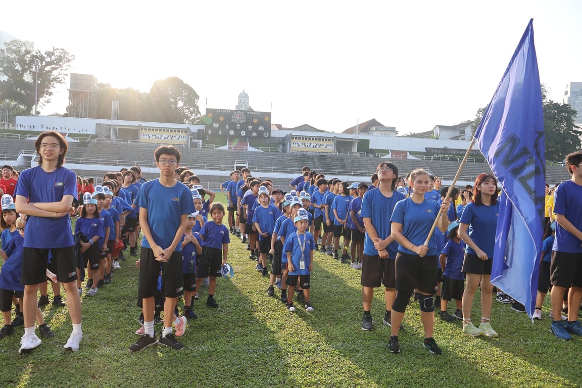 Students line up in their houses ahead of the Sports Day festivities, a day enjoyed by students, parents and staff.