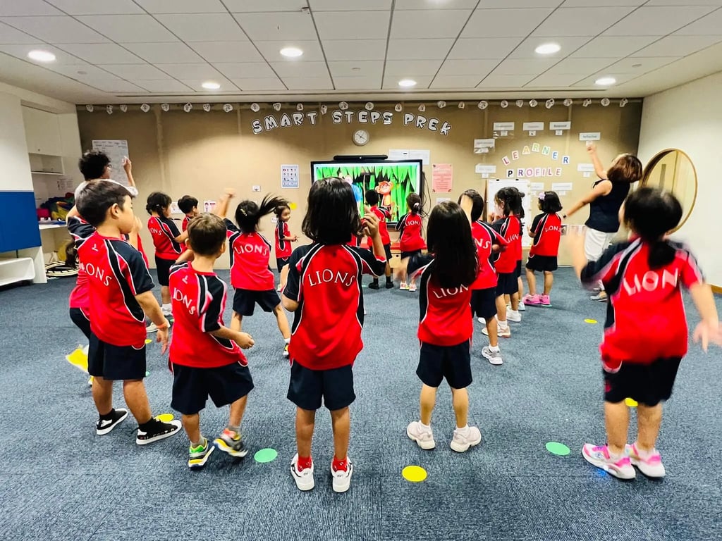 Students ready to participate in a physical education lesson