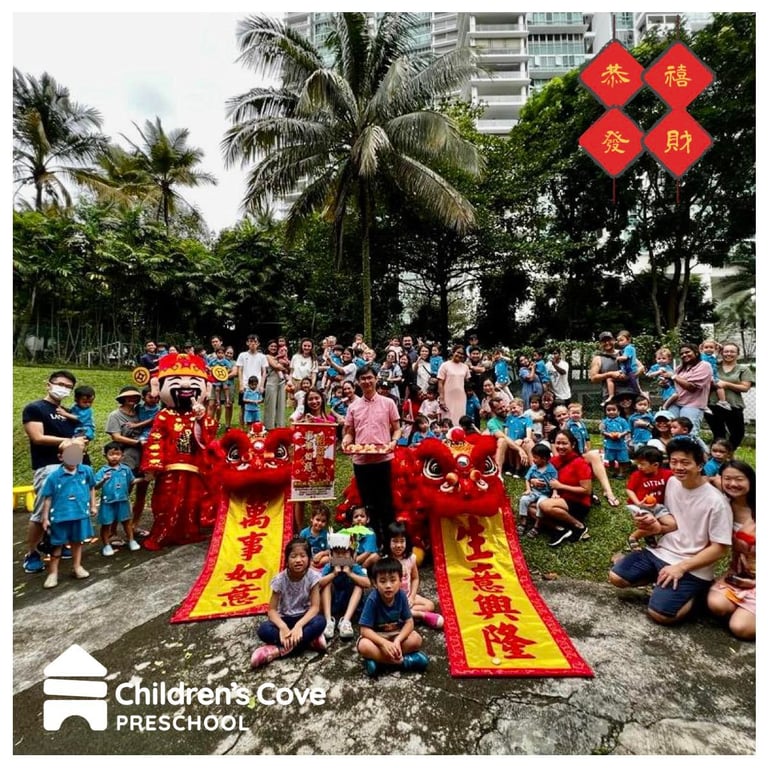 Staff, parents and teachers get together to enjoy the Lunar new Year celebrations.