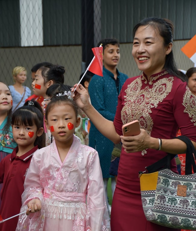 Students and parents celebrating International Day at Phoenix Wittaya School.