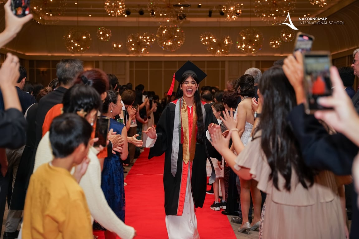 Graduating students celebrate the end of an unforgettable journey together.