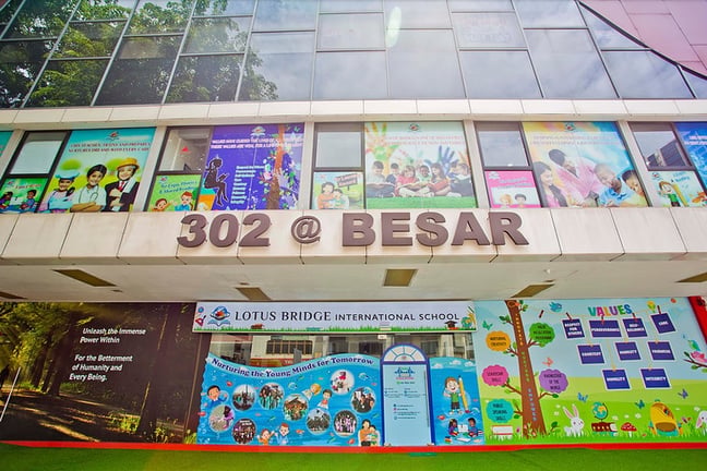 A view from outside of Lotus Bridge's city centre school building