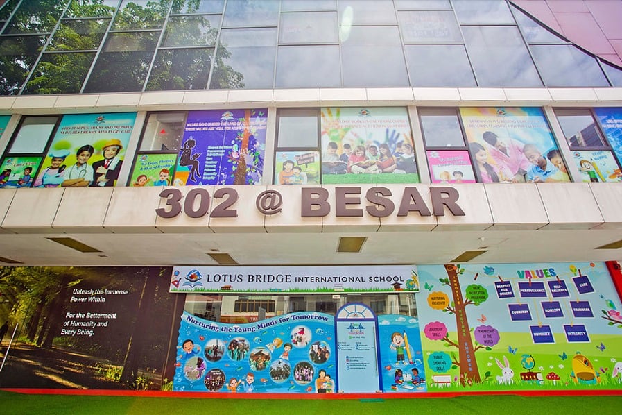 A view from outside of Lotus Bridge's city centre school building