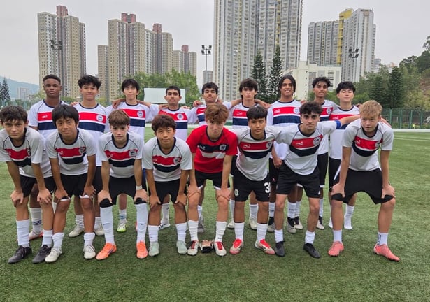YHKCC U19 Boys Football Team before their HKSSF league match.