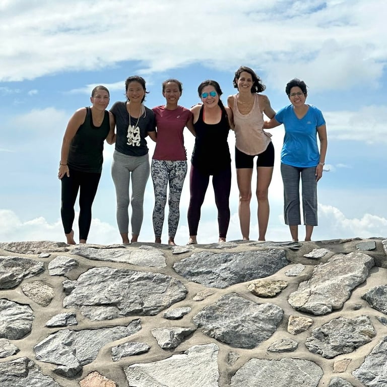 Teachers participated in a Team Bonding activity during the school holidays, incorporating yoga and mindfulness practice at the beach