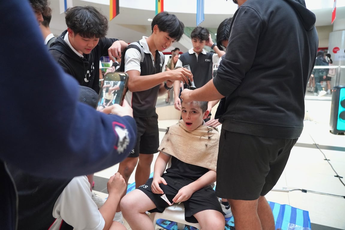 CIS students bravely shaved their heads for Cuts for Cancer, raising funds and awareness in honour of Terry Fox.
