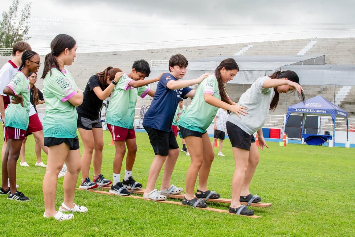 Team coordination task during the Year 9 residential trip.