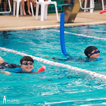Students swimming during the Swim Gala event.