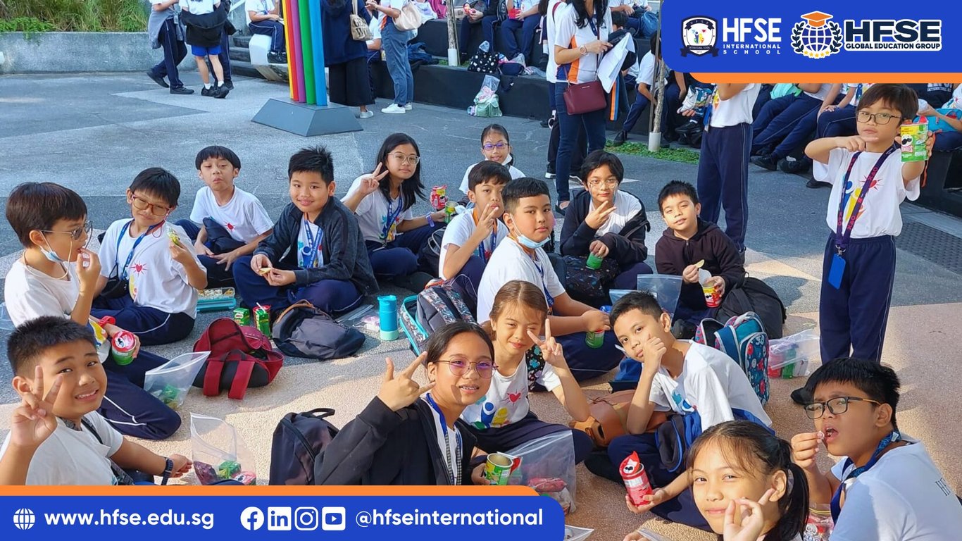 Upper Primary students visiting the Singapore Science Centre for an educational field trip.