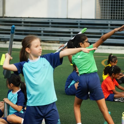 Young learners take part in the Sports Festival with energy and enthusiasm, showcasing their speed, accuracy, and teamwork across a variety of fun activities.