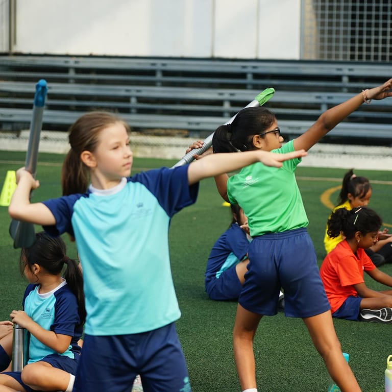 Young learners take part in the Sports Festival with energy and enthusiasm, showcasing their speed, accuracy, and teamwork across a variety of fun activities.