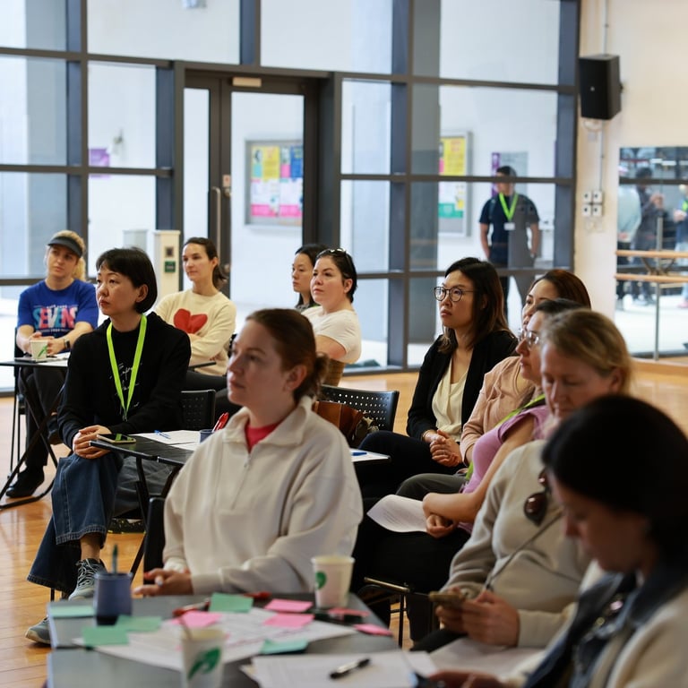 Parents attending an informative session during Discovery College’s Prospective Parent Open Day.
