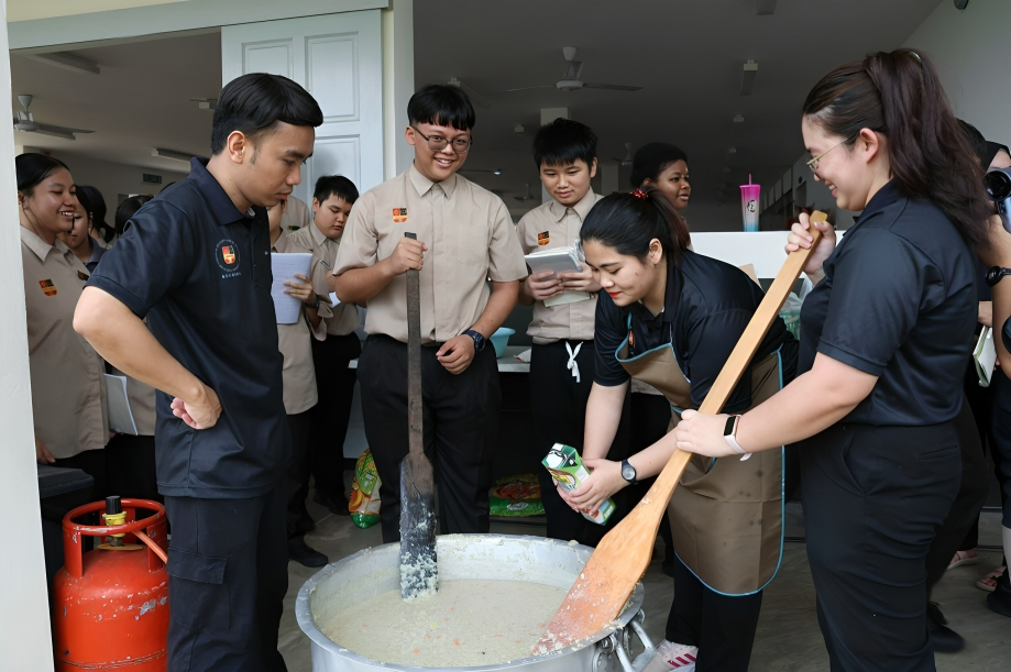 Year 10 students took part in a group cooking project, learning teamwork, planning, and food preparation skills.