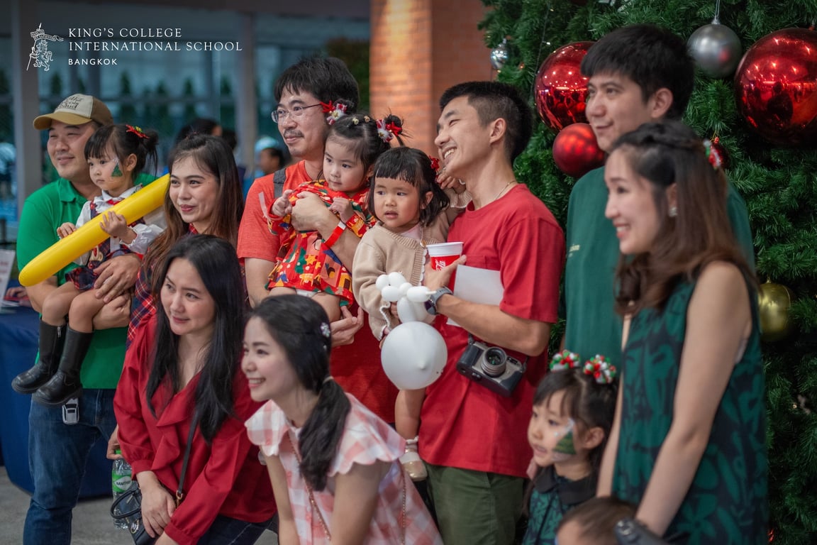 Families gathering for the King’s Bangkok Christmas 2024 celebration.
