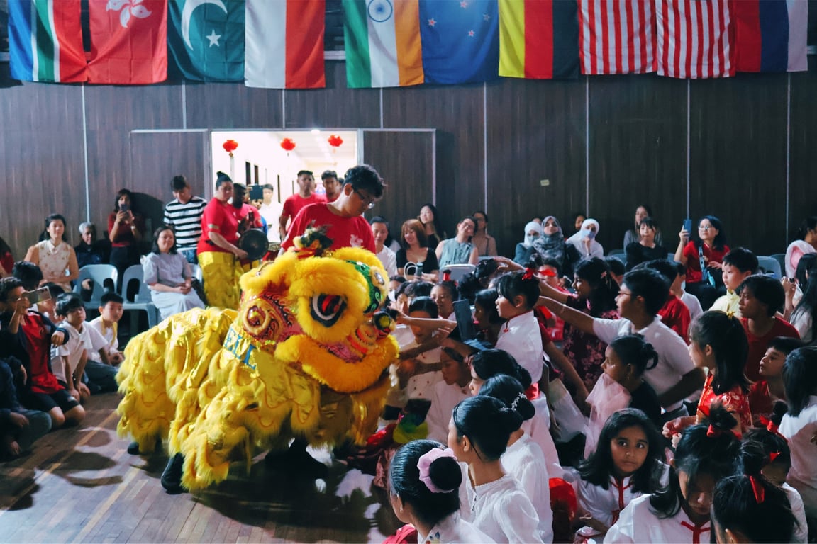 Chinese New Year celebrations at the Subang Jaya campus involved a Lion dance and student performances for  parents and staff.