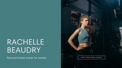 Teal and Blue Green Colorful Blocks Fitness Service Website
