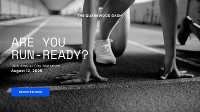 Blue and Grey Simple Dark Fitness Event Website