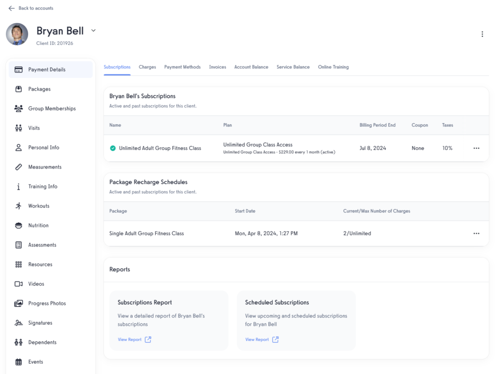 Manage Client Subscriptions