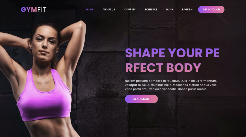 Gym Fit Website Template