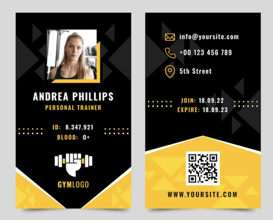 FP Gym Member ID Card Template