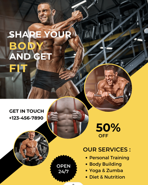 Canva Modern Gym Flyer Offer Template