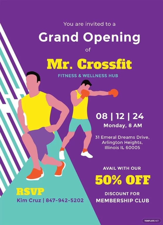 Gym Opening Invitation Template