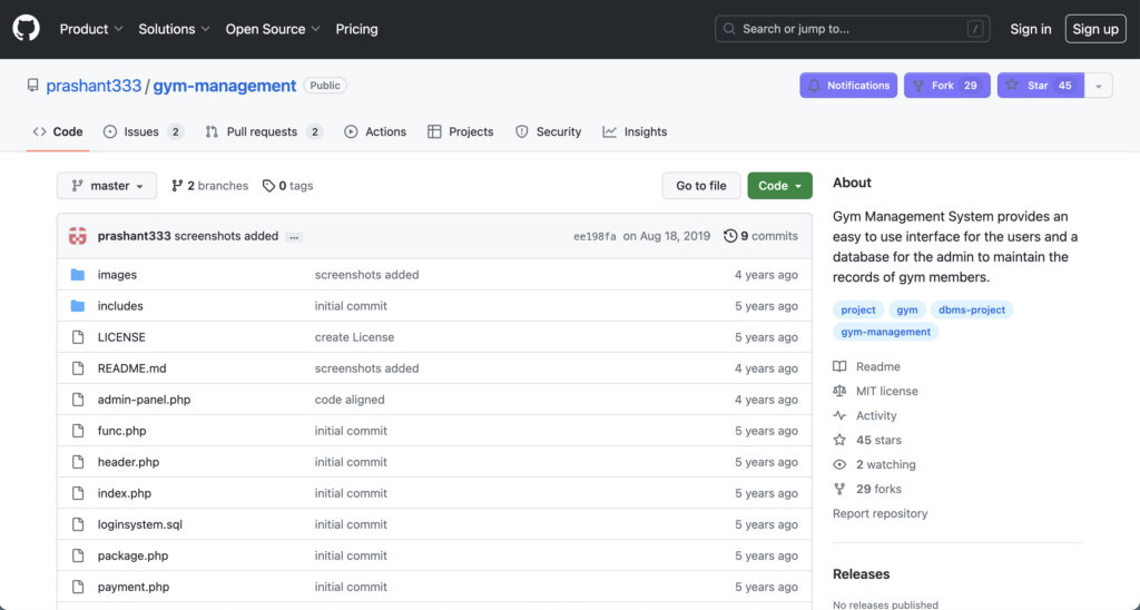 gym-management Open Source Gym Management Software