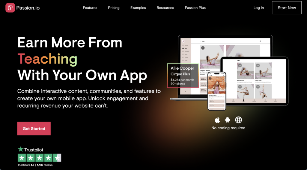 Passion.io Fitness App Builder