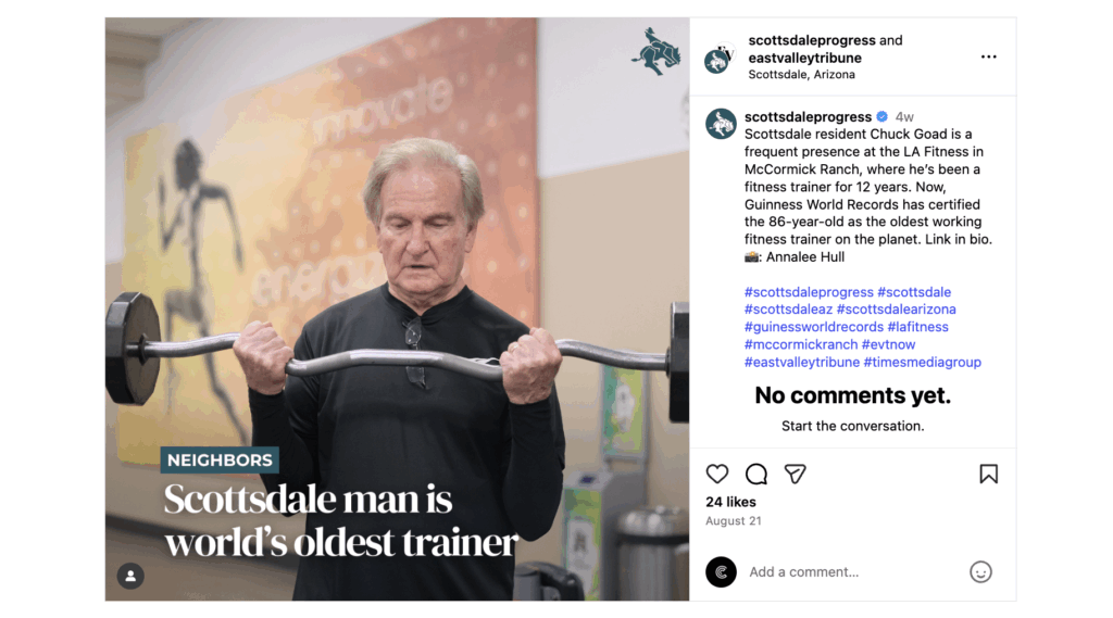 Oldest Working Fitness Trainer