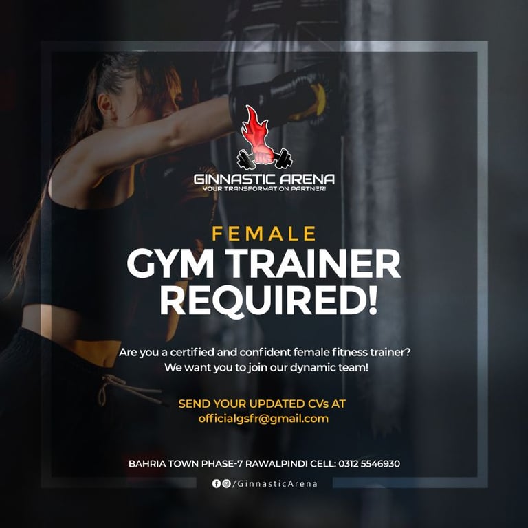 Female Gym Trainer Job Posting