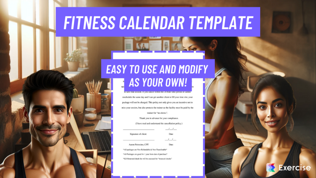 Fitness Calendar Template