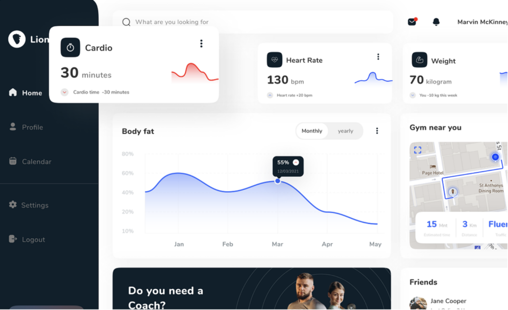 Lionel Gym Dashboard SaaS App