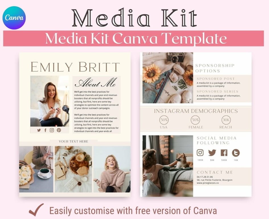 Fitness Influencer Media Kit Canva Template Download